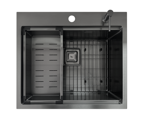 N.Mai　 Нержавіюча мийка TOP Center 57 Celldecor Nano Graphite купити в