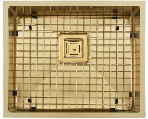 Мийка Quadro 49 Celldecor Nano Gold + Змішувач FKM 3128 Light Gold