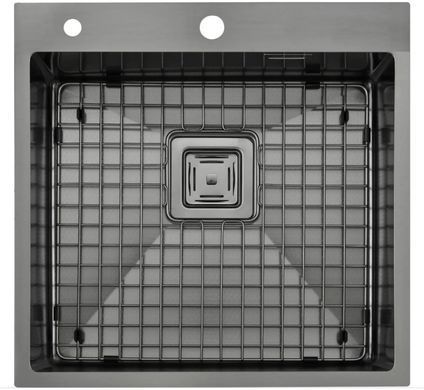 Мийка TOP 56 Celldecor Nano Graphite + Змішувач FKM 3128 Black Steel
