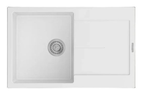Мойка Navio 79x50 Alpine White + Смеситель FKM 317 SS Inox